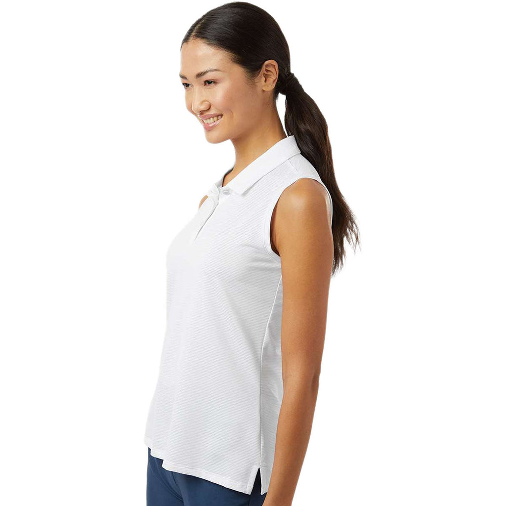 Adidas Women's White Ottoman Sleeveless Polo