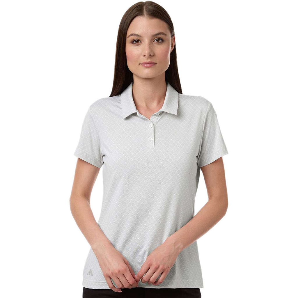 Adidas Women's White 4-Way Stretch Printed Polo