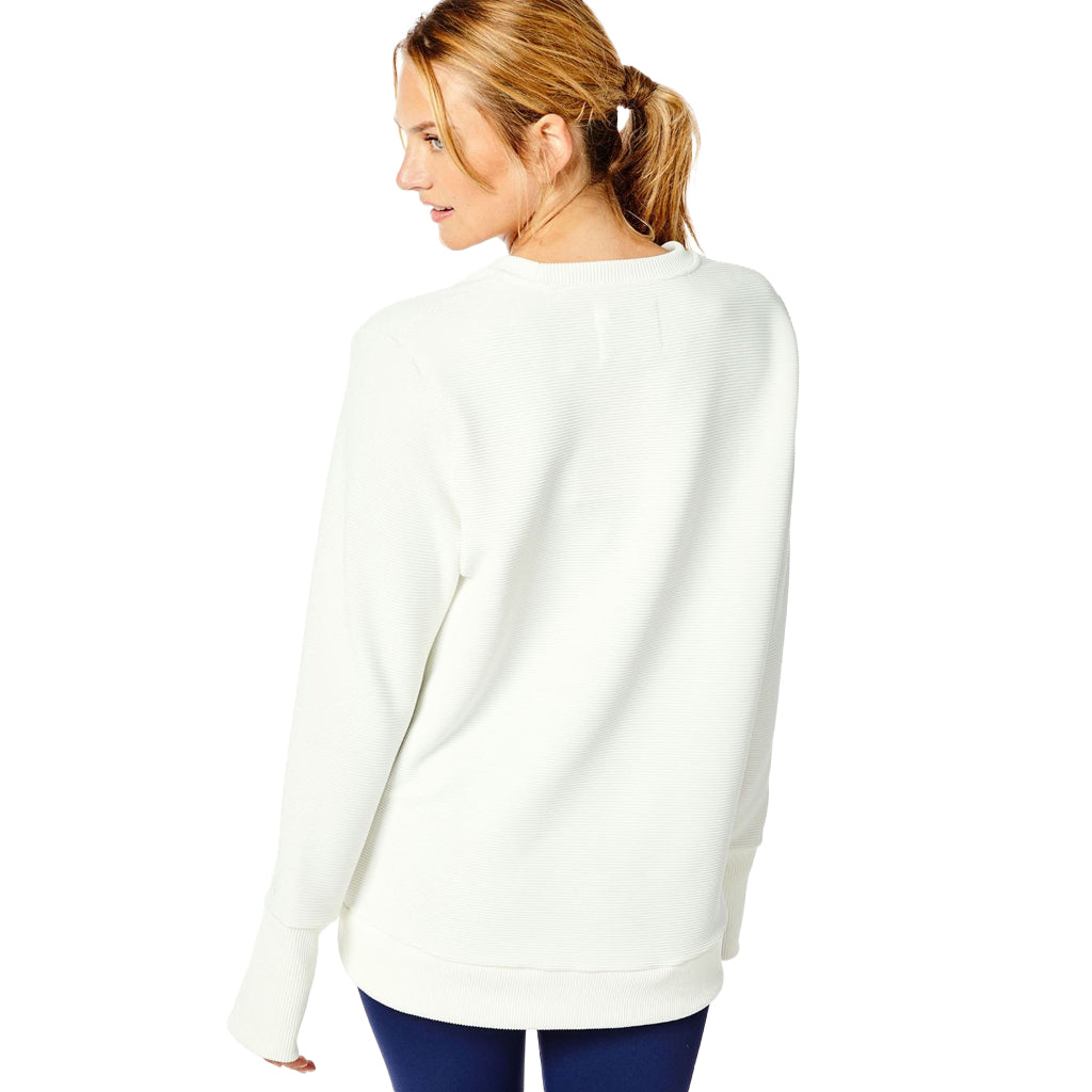 Addison Bay Women's White Rib The Everyday Crewneck