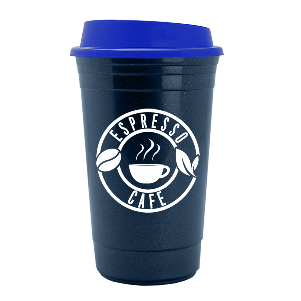 Garyline Metallic Navy Blue Traveler Insulated Cup - 16 oz.