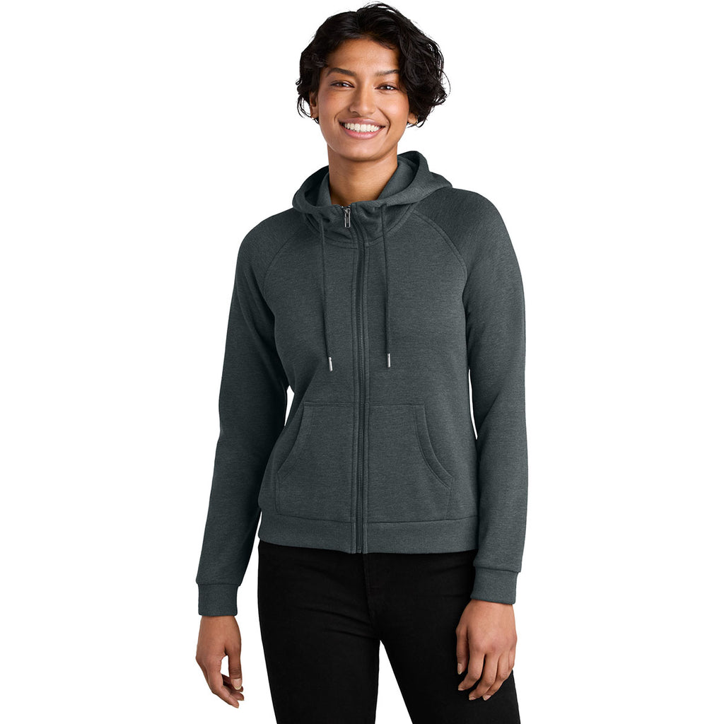 Allmade Women's Aluminum Grey Heather Organic CVC Fleece Full-Zip Hoodie