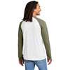 Allmade Unisex Olive You Green/Bright White Tri-Blend Long Sleeve Colorblock Raglan