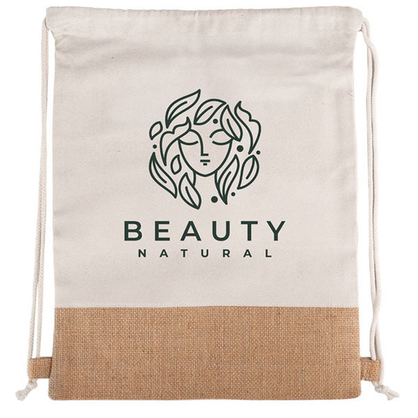 Beacon Natural-Brown Quetico 8oz Cotton & Jute Drawstring Bag