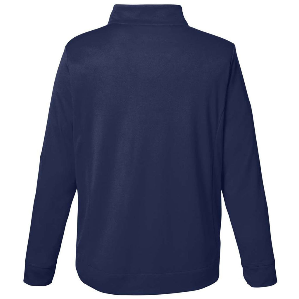 Core 365 Men's Classic Navy Heather/Carbon Market Snag Protect Mesh Colorblock Quarter-Zip Pullover