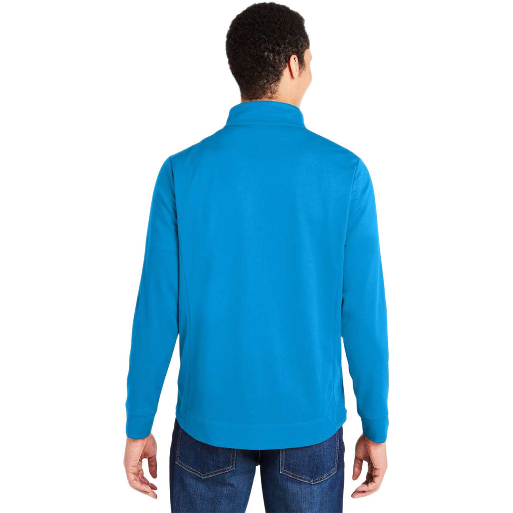 Core 365 Men's Electric Blue/Carbon Market Snag Protect Mesh Colorblock Quarter-Zip Pullover
