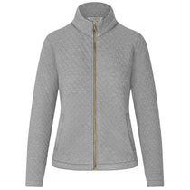 Landway Women's Heather Grey Seneca Quilted Full-Zip Sweater