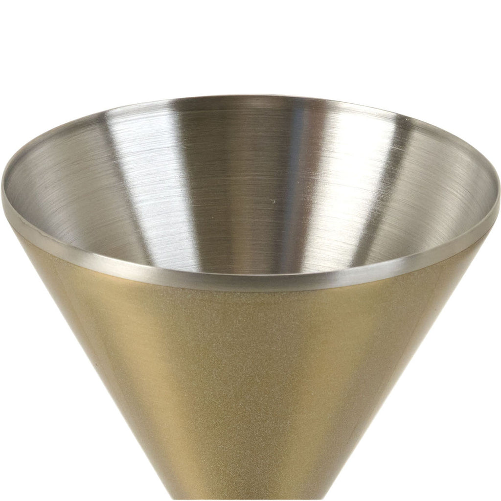 Snowfox Gold 8 oz. Double Wall Steel Stemmed Martini Glass