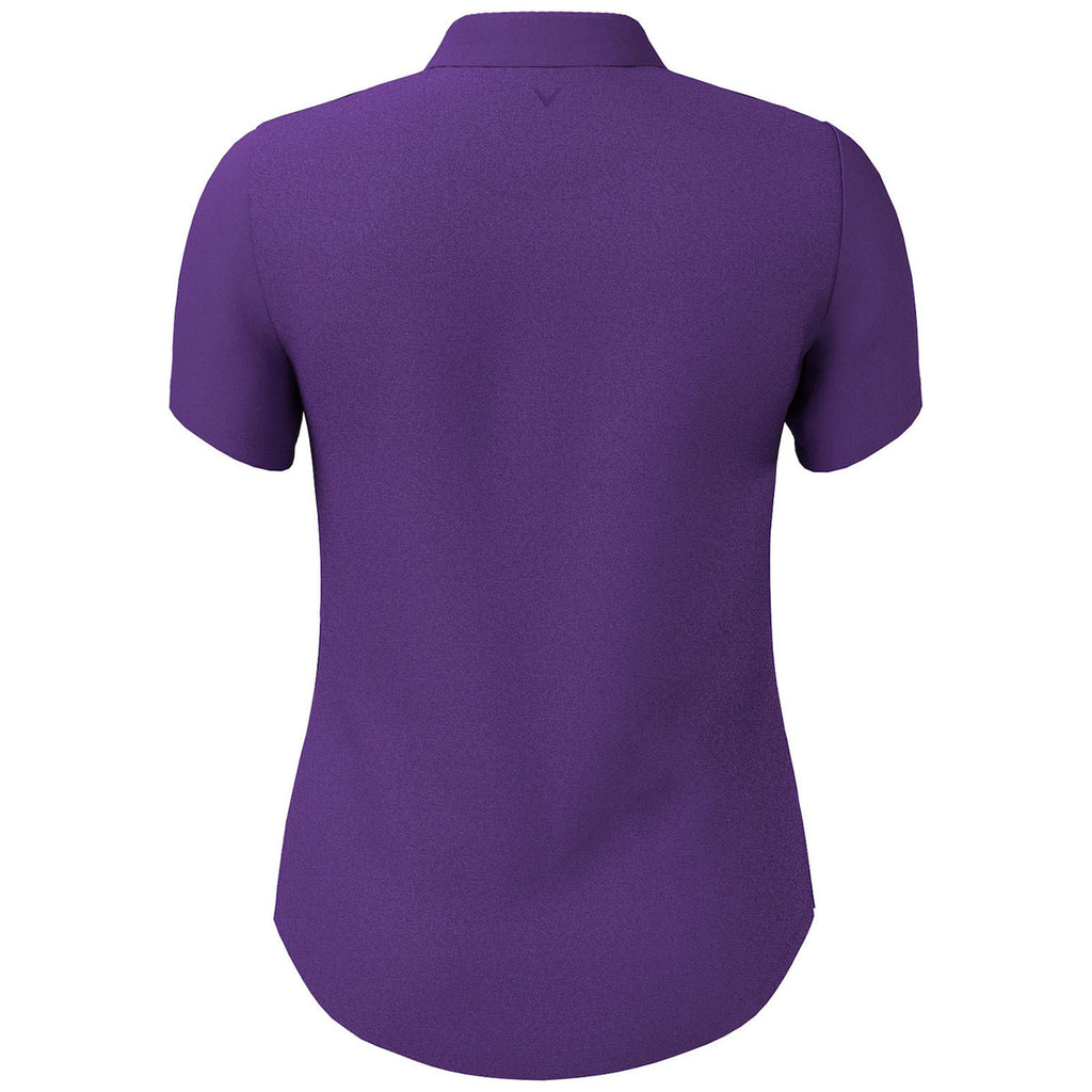 Callaway Women's Tillandsia Purple Short Sleeve Tournament Polo