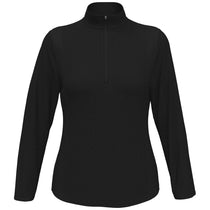 Callaway Women's Black Mid-Weight Diamond Quilted Fleece 1/4 Zip