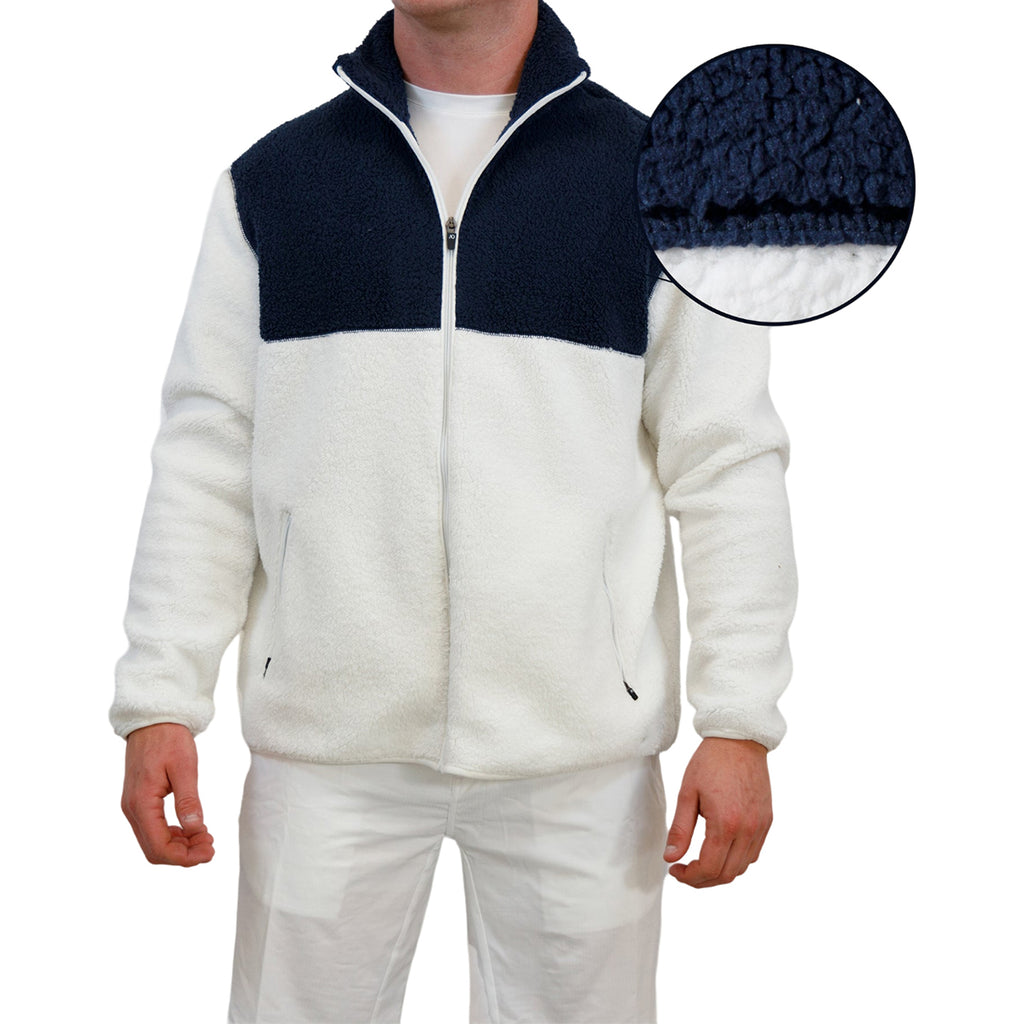 AndersonOrd Men's White/Navy LUX Fleece