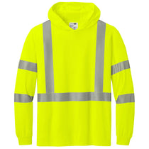 CornerStone Men's Safety Yellow ANSI 107 Class 3 Long Sleeve Segmented Tape Hooded Tee