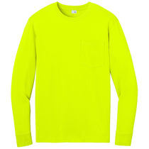 CornerStone Men's Safety Yellow Workwear Pro Long Sleeve Pocket Tee