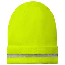 CornerStone Safety Yellow/Reflective Enhanced Visibility Beanie with Reflective Stripe