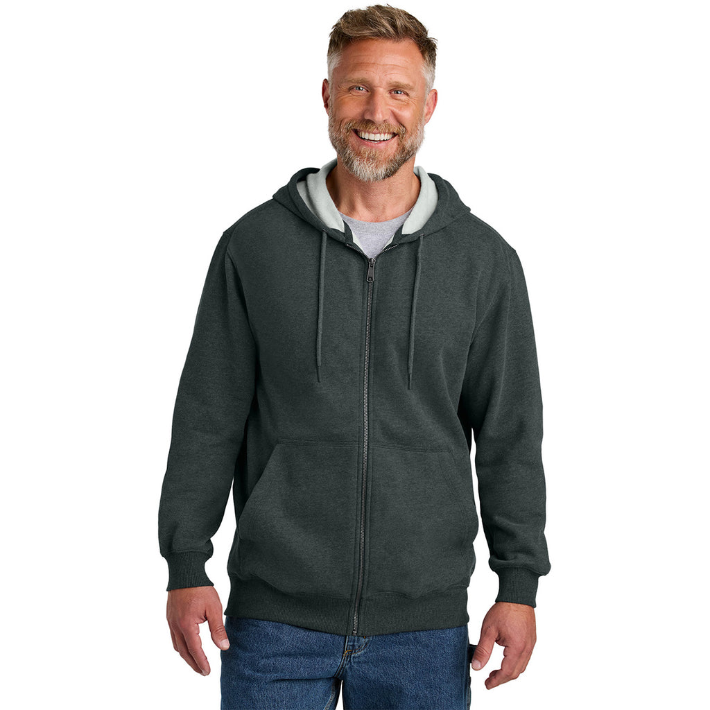 CornerStone Men's Charcoal Heather Tough Fleece Full-Zip Hoodie