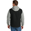CornerStone Men's Black/Heather Grey Duck Fleece Full-Zip Hooded Jacket