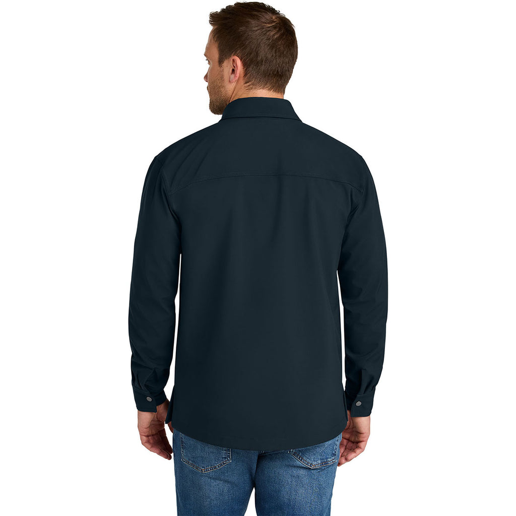 CornerStone Men's Navy Soft Shell Shirt Jacket