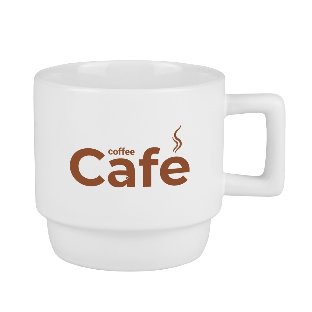 Best Promotions White 11 Oz. Ceramic Stacking Mug