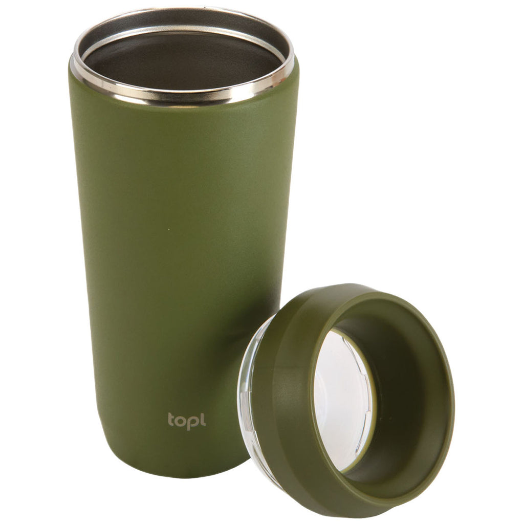 TOPL Olive 16 oz. Double Wall, Recycled Stainless Steel 360° Tumbler