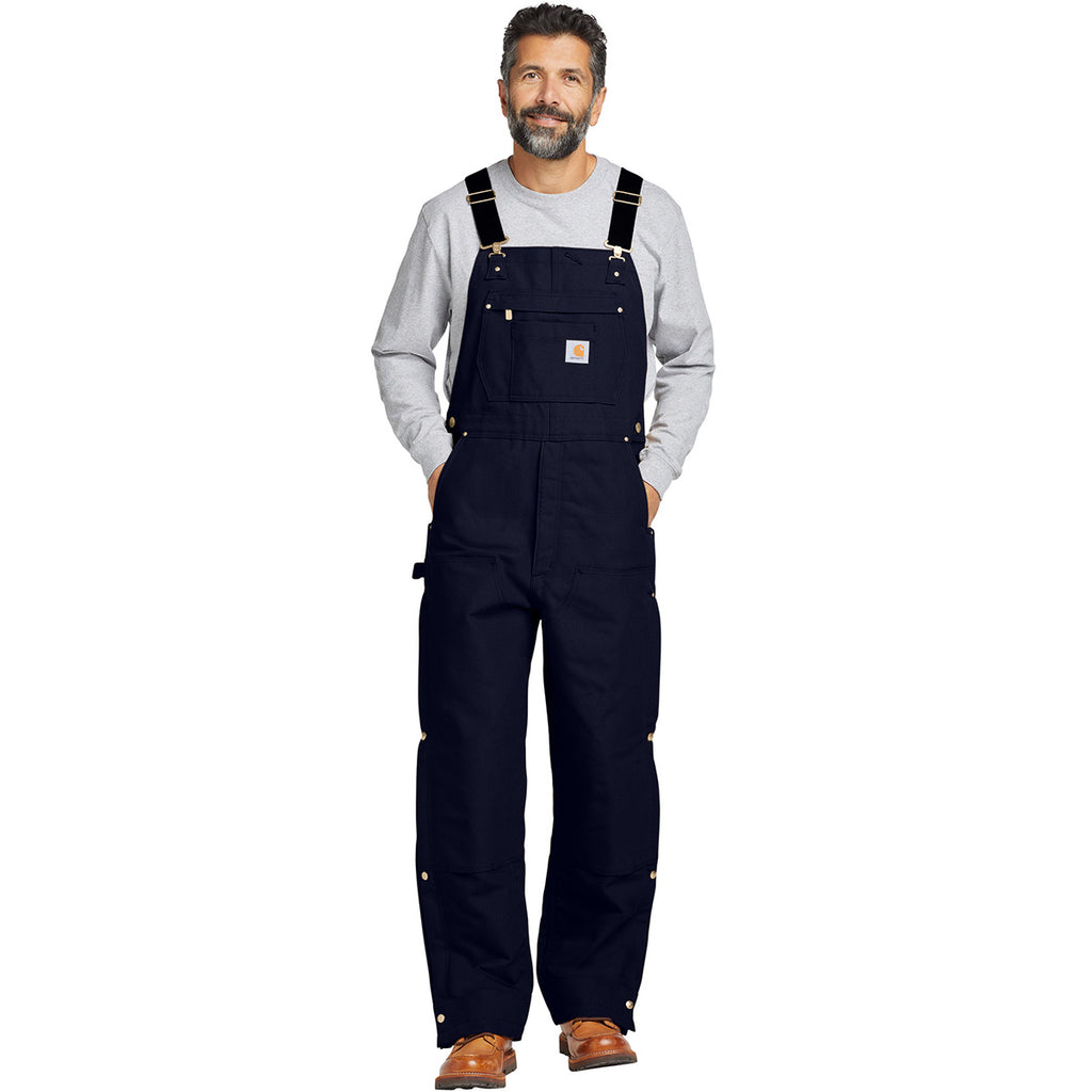 Carhartt Unisex Dark Navy Firm Duck Insulated Bib Overalls