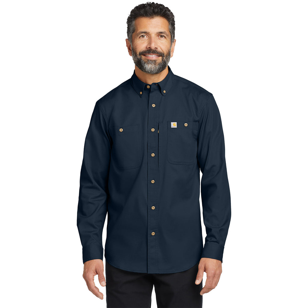 Carhartt Men's Navy Rugged Professional Series Long Sleeve Shirt