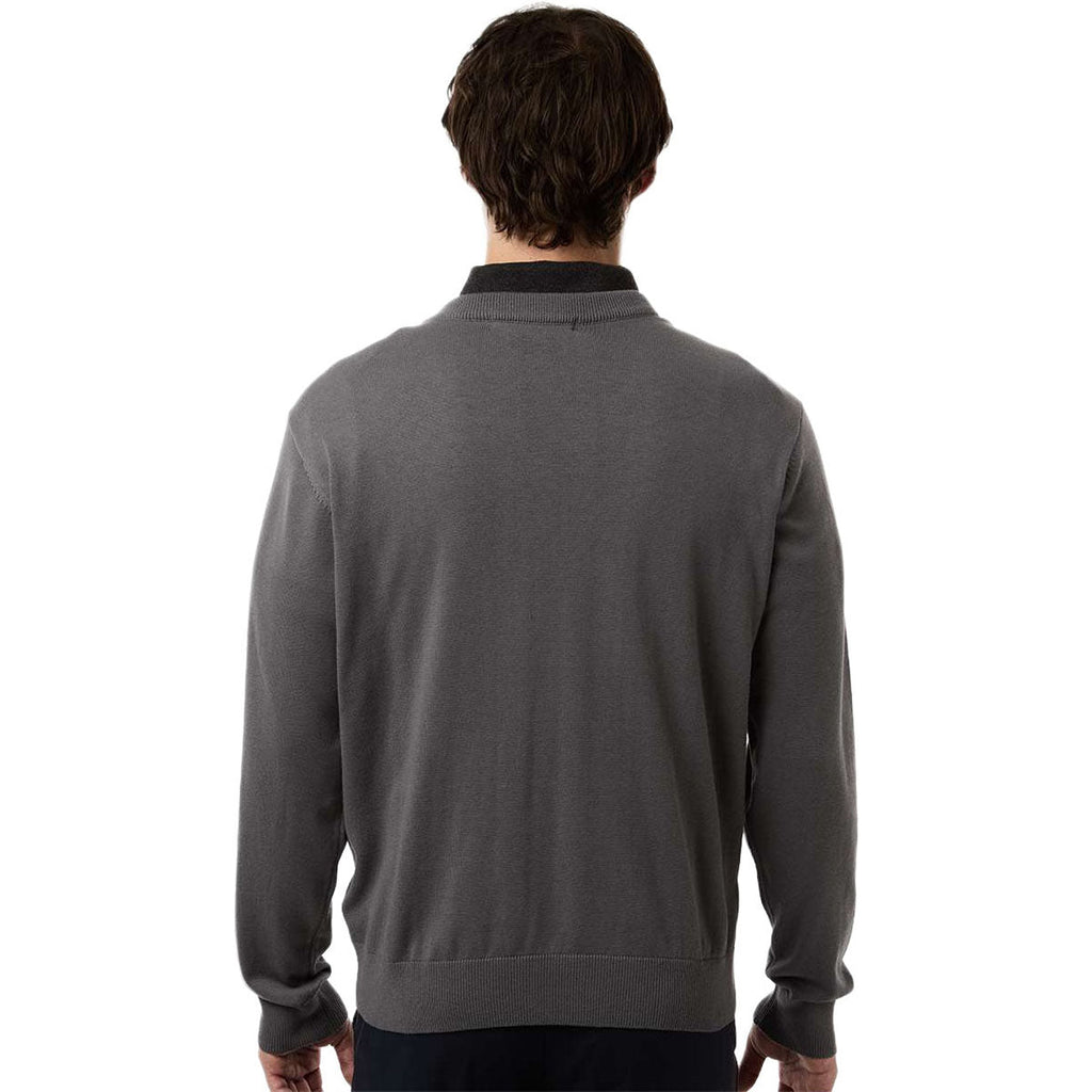 Devon & Jones Men's Graphite New Classics V-Neck Sweater