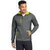 Eddie Bauer Men's Metal Grey/Grey Steel/Citron Sport Hooded Full-Zip Fleece Jacket