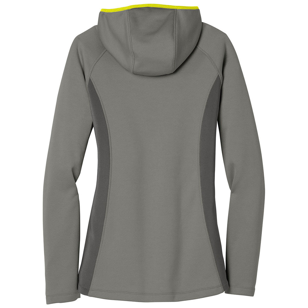 Eddie Bauer Women's Metal Grey/Grey Steel/Citron Sport Hooded Full-Zip Fleece Jacket