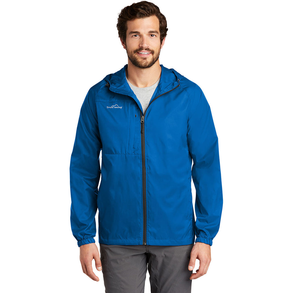 Eddie Bauer Men's Brilliant Blue Packable Wind Jacket