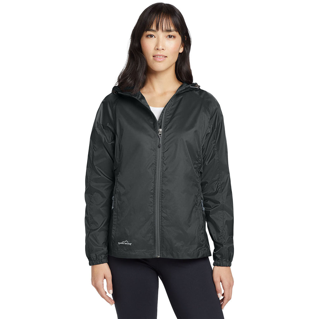 Eddie Bauer Women's Grey Steel Packable Wind Jacket