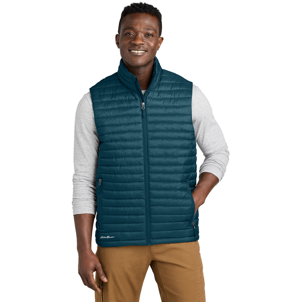 Eddie Bauer Men's Adriatic Blue Packable Quilted Vest