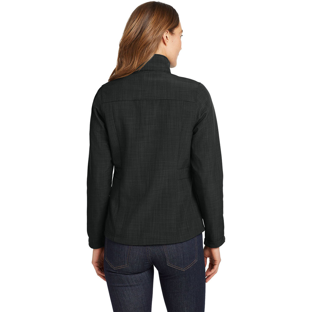 Eddie Bauer Women's Black Shaded Crosshatch Softshell Jacket