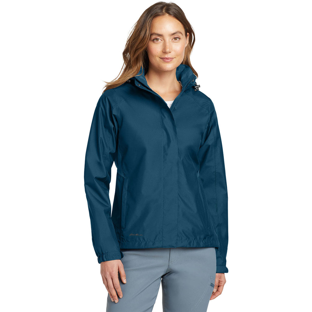 Eddie Bauer Women's Deep Sea Blue/Dark Adriatic Rain Jacket
