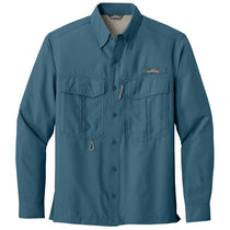 Eddie Bauer Men's Gulf Teal L/S Performance Fishing Shirt