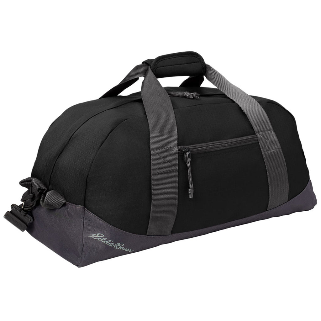 Eddie Bauer Black/Grey Steel Medium Ripstop Duffel