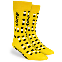 Pop Promos Yellow & Black Large Polka Dot Dress Socks