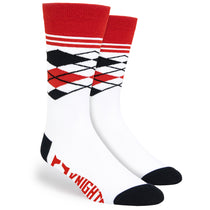 Pop Promos Red & Black Half Argyle Dress Socks