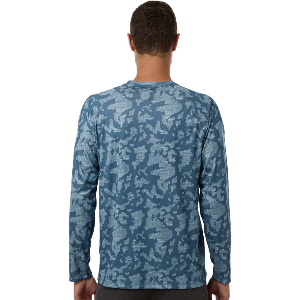HUK Men's Titanium Blue LoPro Running Lakes Long Sleeve T-Shirt