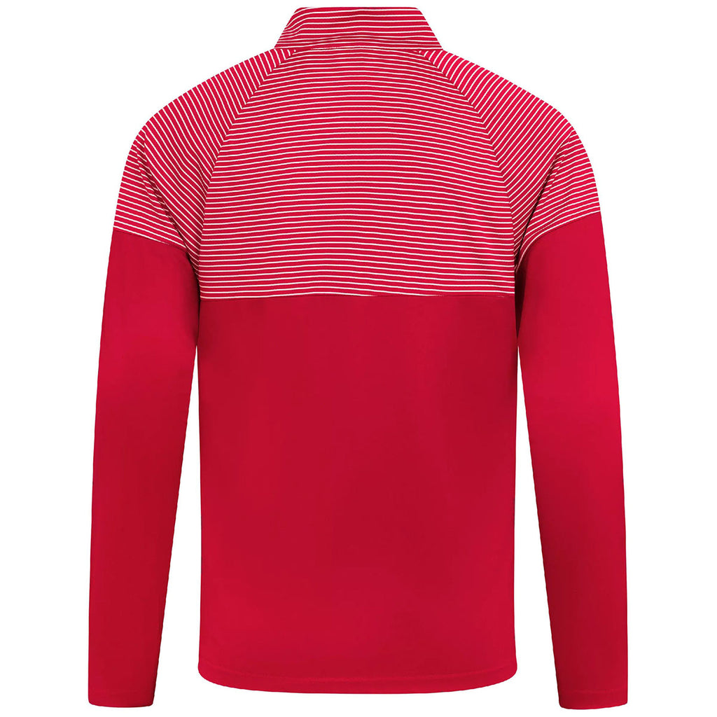 Levelwear Men's Flame Red Classic Stripes Pullover