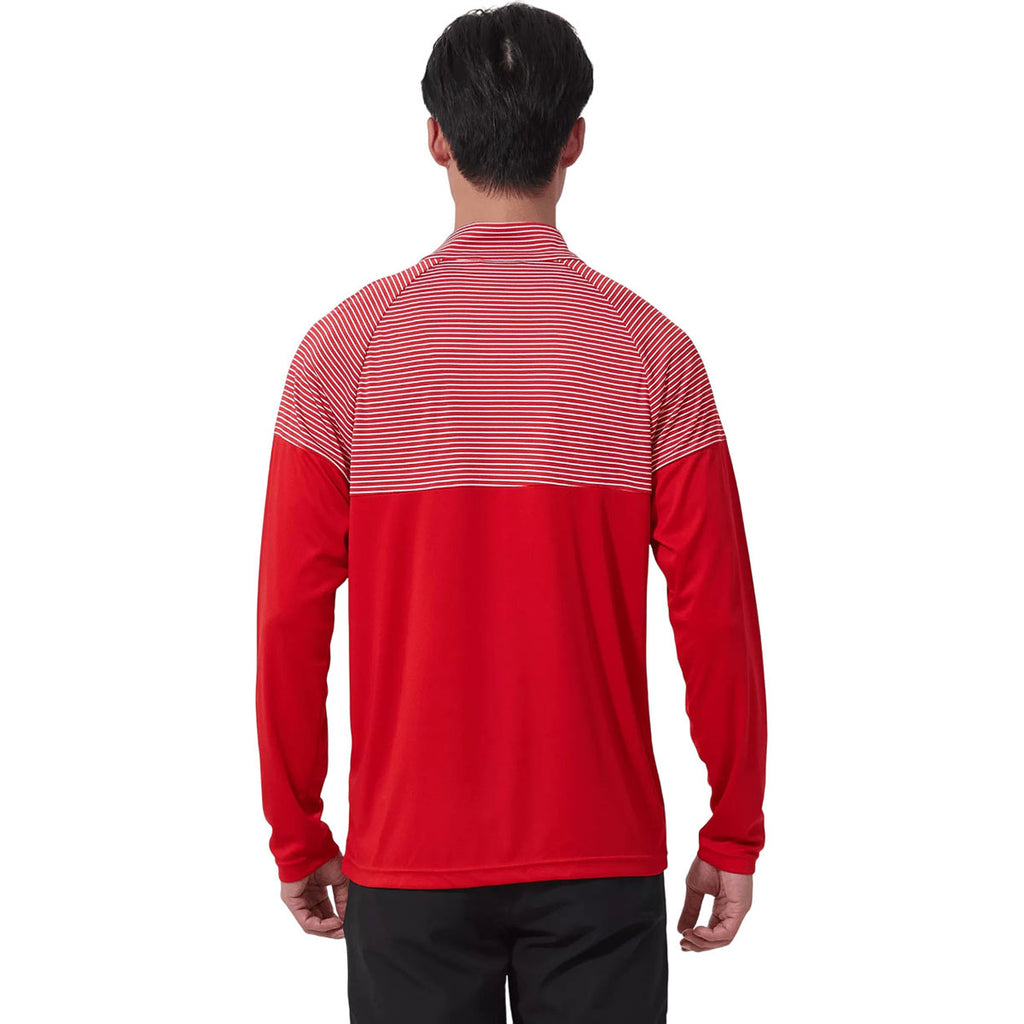 Levelwear Men's Flame Red Classic Stripes Pullover