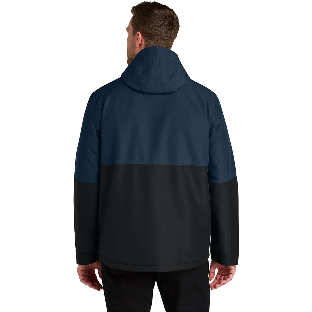 Port Authority Men's Dress Blue Navy/Deep Black Insulated Heavy Ripstop Jacket