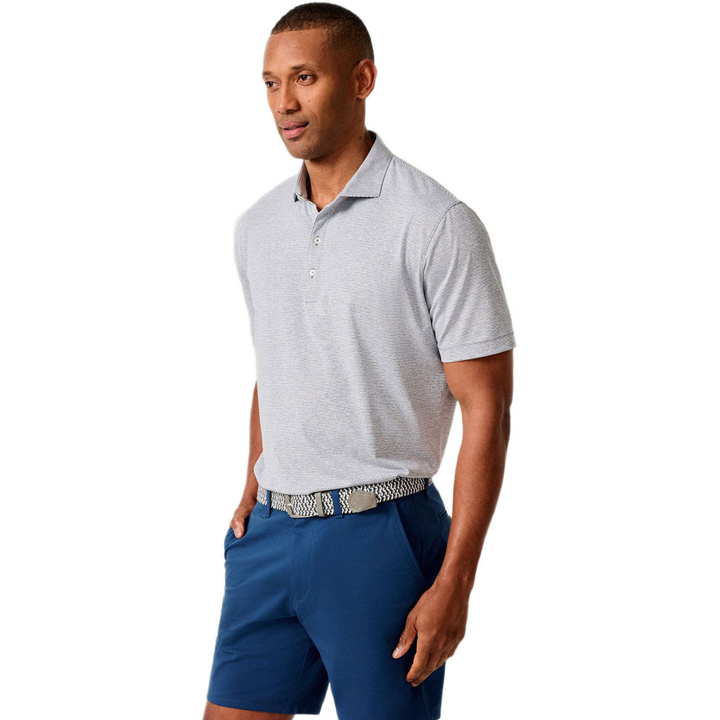 Johnnie-O Men's Heather Twilight Lyndonn Striped Jersey Performance Polo
