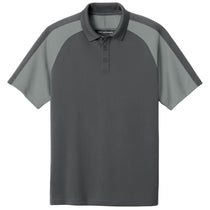 Port Authority Men's Storm Grey/Gusty Grey Wearever Performance Pique Colorblock Polo