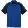 Port Authority Men's True Royal/Black Wearever Performance Pique Colorblock Polo