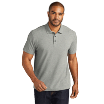 Port Authority Men's Deep Smoke Heather Cotton Blend Pique Polo