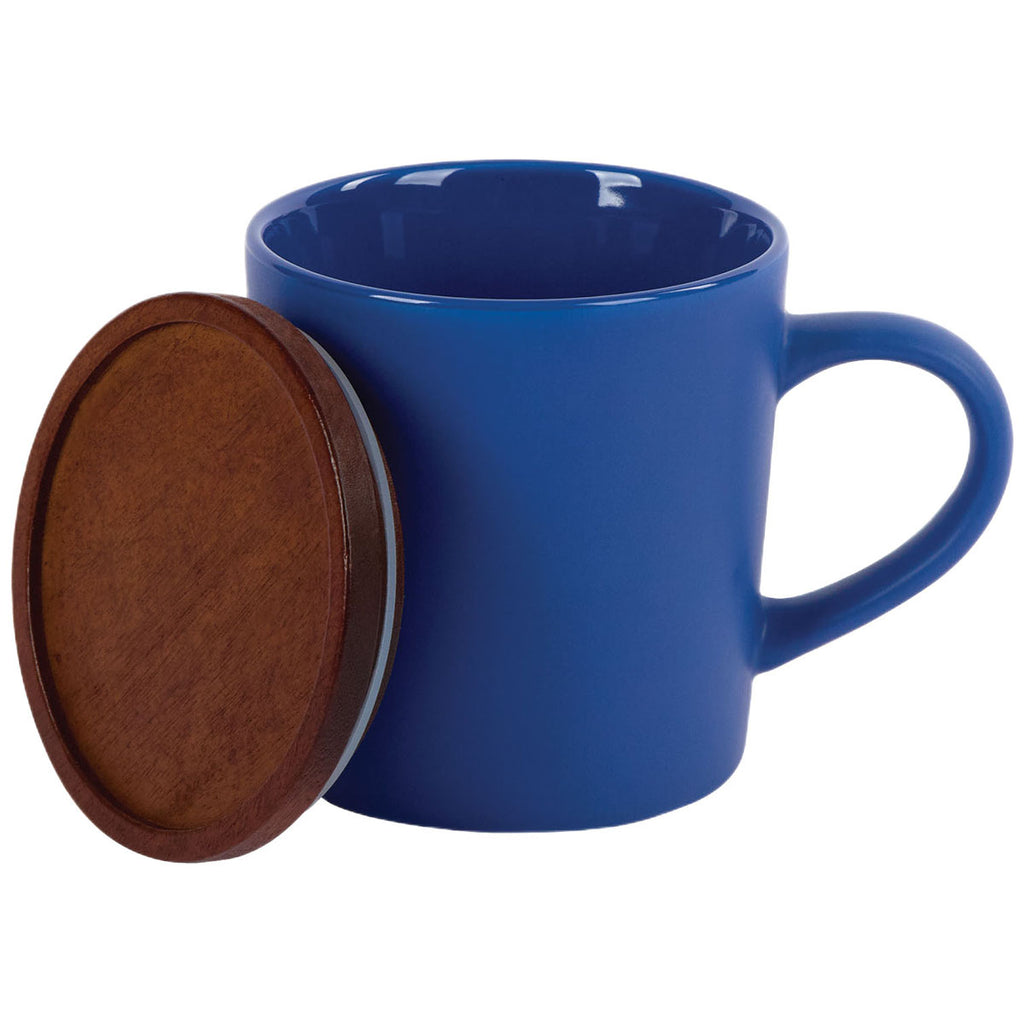 Logomark Blue Copenhagen 16 oz. Ceramic Mug with Wood Lid
