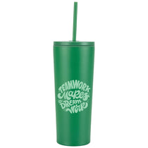 Logomark Green Bayard 24 oz. Double Wall Steel/PP Liner Straw Tumbler
