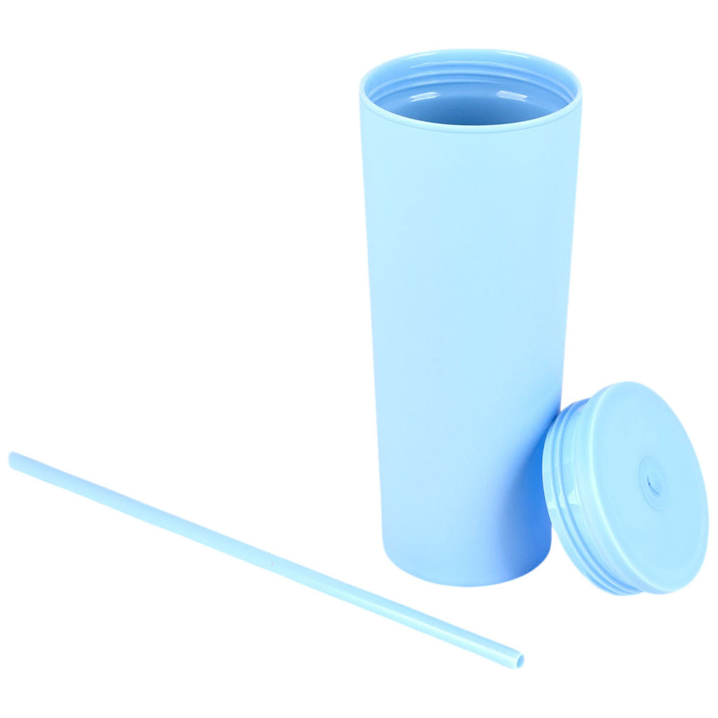 Logomark Light Blue Bayard 24 oz. Double Wall Steel/PP Liner Straw Tumbler