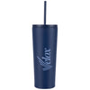 Logomark Navy Bayard 24 oz. Double Wall Steel/PP Liner Straw Tumbler
