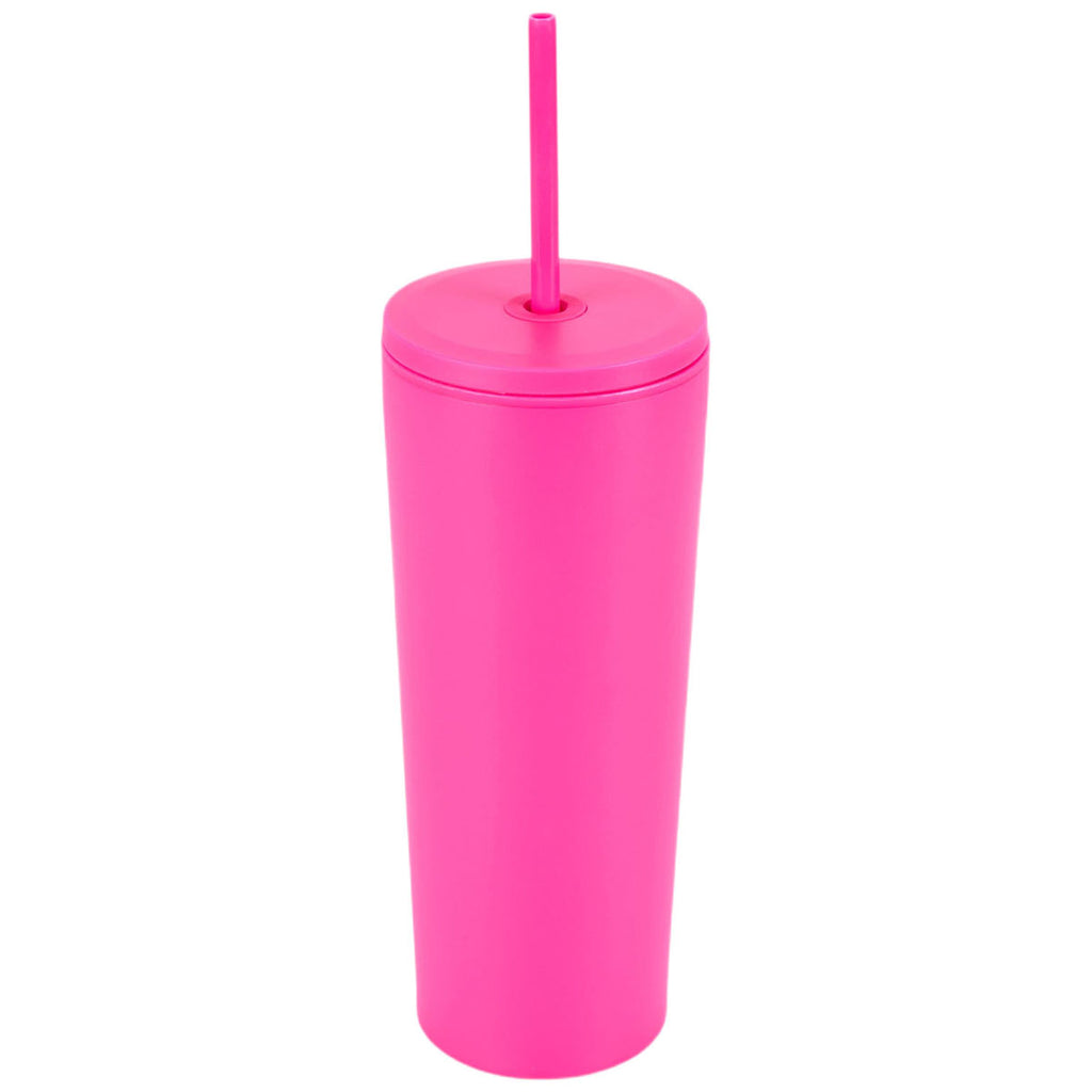 Logomark Pink Bayard 24 oz. Double Wall Steel/PP Liner Straw Tumbler