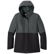 Port Authority Women's Grey Steel/Deep Black Insulated Heavy Ripstop Jacket